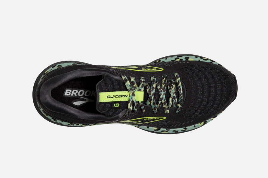 Brooks Glycerin 19 Road Running Shoes Womens - Black/Green - STGJE-9031